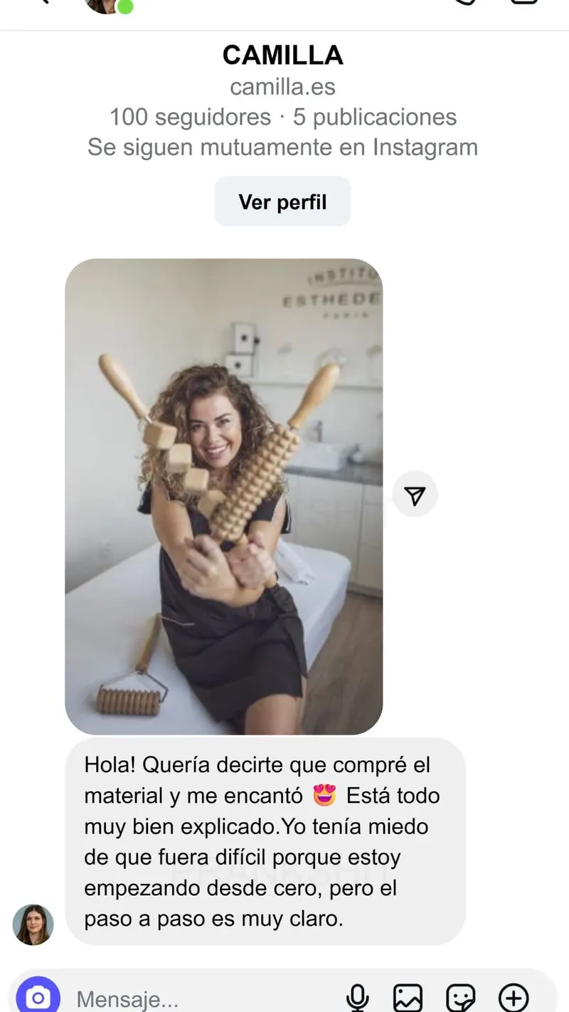 Testimonio de alumna de maderoterapia