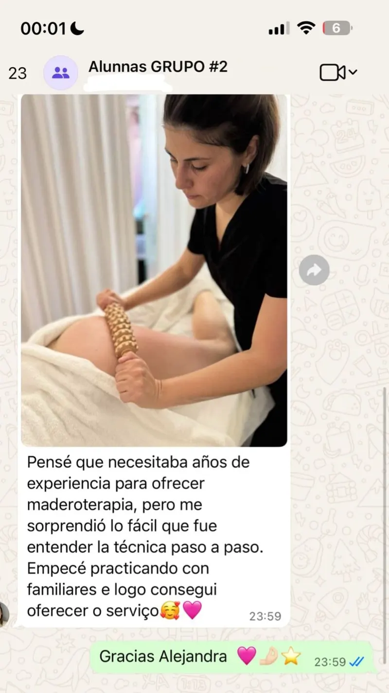 Testimonio de alumna de maderoterapia